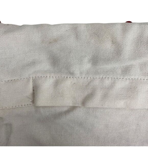 Le Pouf Textured Pillow Covers Red Cream No Pillow - Picture 6 of 10